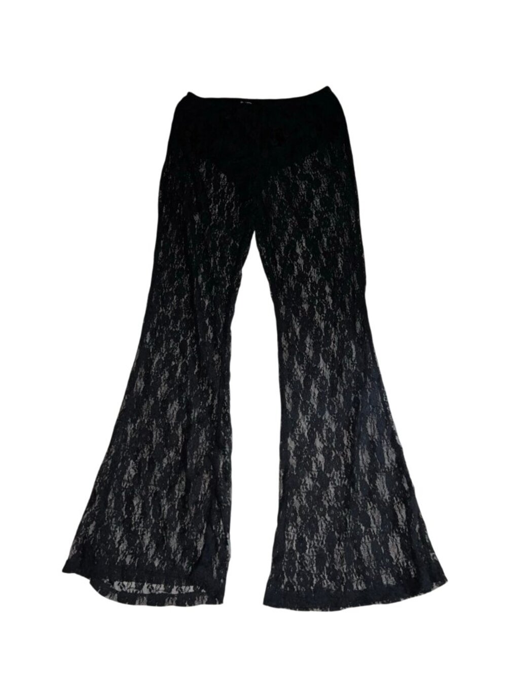 Spirit Black Lace Flared Pants Size Large